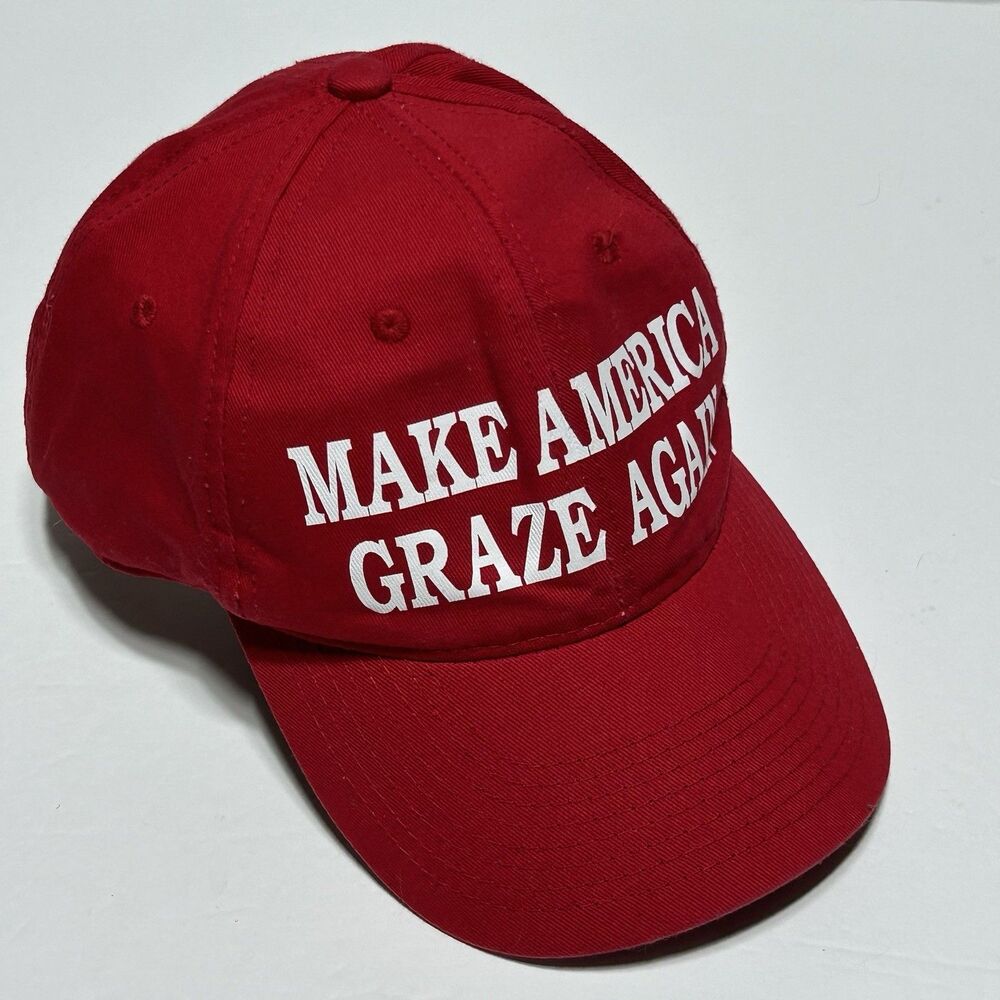 Make America Graze Again Ozark Hills Red Mens Hat Adjustable Ball Cap Baseball
